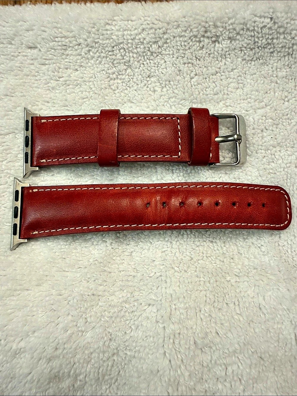Red Leather-Style IWatch Band